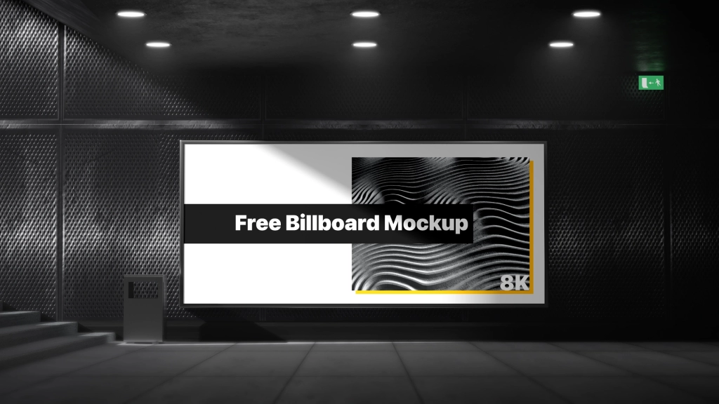 Free Subway billboard mockup 8K high resolution