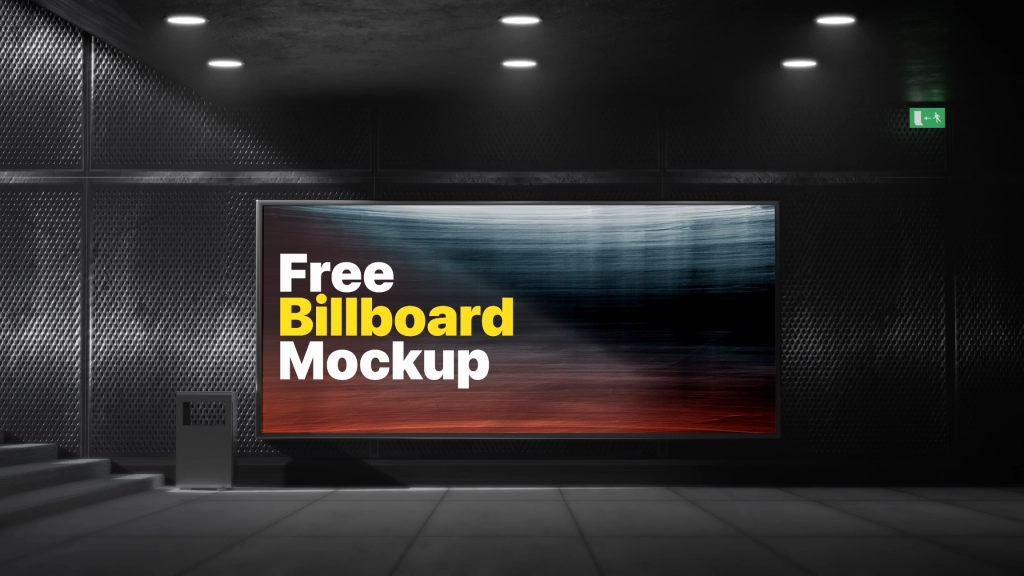 Free Subway billboard mockup 8K