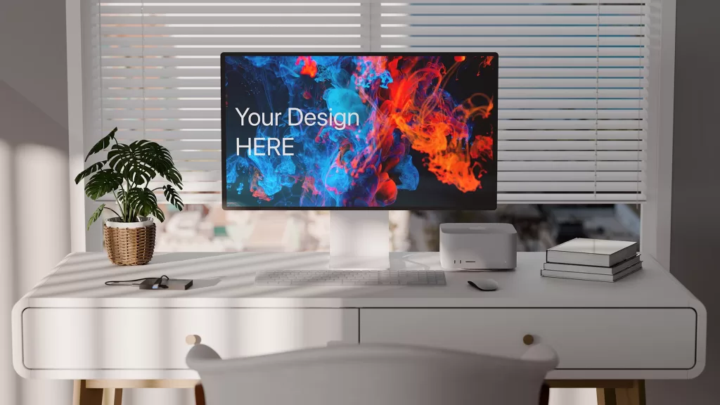 Apple Pro Display XDR Free PSD Mockup download 8k Resolution