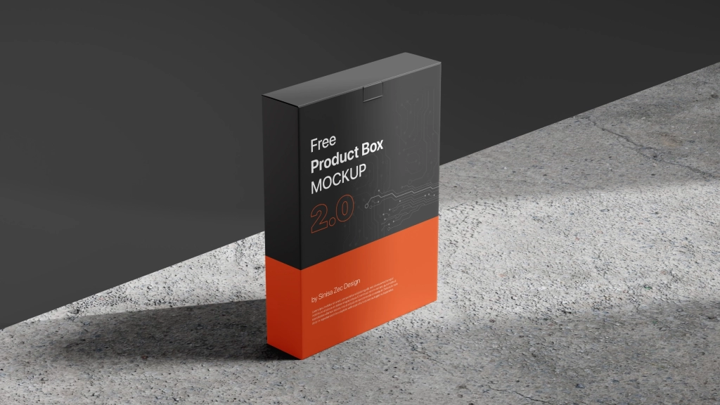 Product mailer box free psd Mockup 8K Resolution Orange