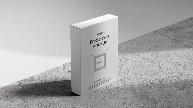 Product mailer box free psd Mockup 8K Resolution white