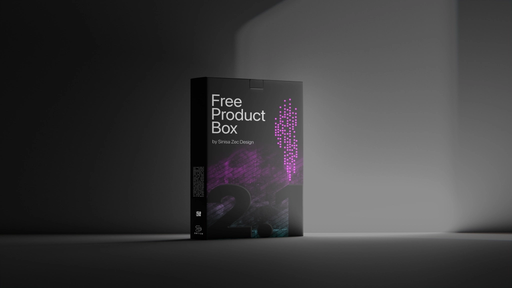 Product Box free PSD Mockup purple