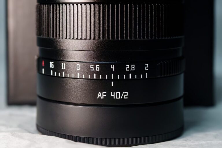 The new Viltrox AF 20mm f/2.8 pancake lens shown against a clean background, highlighting its compact size.