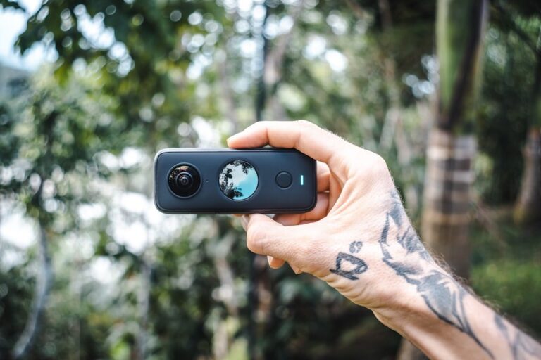 A close-up of an Insta360 action camera, hinting at the company's future product strategy and upcoming releases.