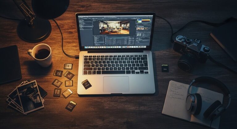 A busy photographer's desk late at night, showing the Lightroom Classic interface during a culling session.